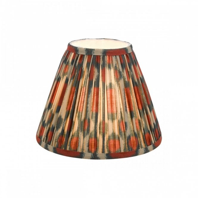 Ikat Red and Green Cotton Tapered Drum Shade 25cm