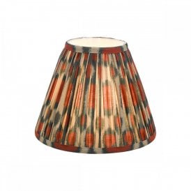 red and green patterned cotton tapered drum shade