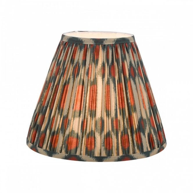 Ikat Red and Green Cotton Tapered Drum Shade 30cm
