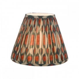 red and green patterned cotton drum lampshade