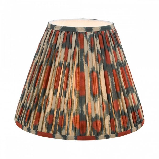 Ikat Red and Green Cotton Tapered Drum Shade 35cm