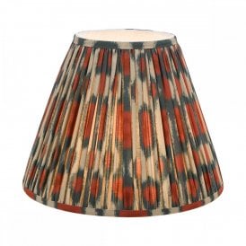 red and green patterned tapered drum lampshade
