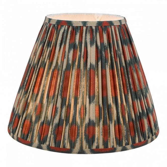 Ikat Red and Green Cotton Tapered Drum Shade 40cm