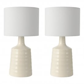 Cream twin pack ceramic table lamps