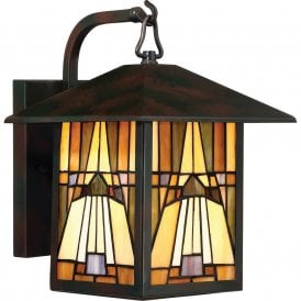 INGLENOOK IP44 Tiffany style outdoor wall lantern - medium