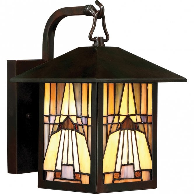 INGLENOOK IP44 Tiffany style outdoor wall lantern - small