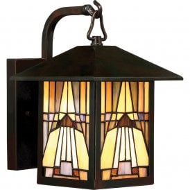 INGLENOOK IP44 Tiffany style outdoor wall lantern - small