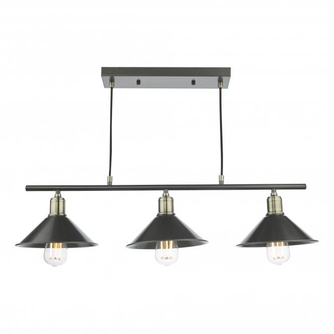 JALEN 3 Light Bar Pendant Graphite Antique Brass