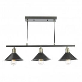 JALEN 3 Light Bar Pendant Graphite Antique Brass