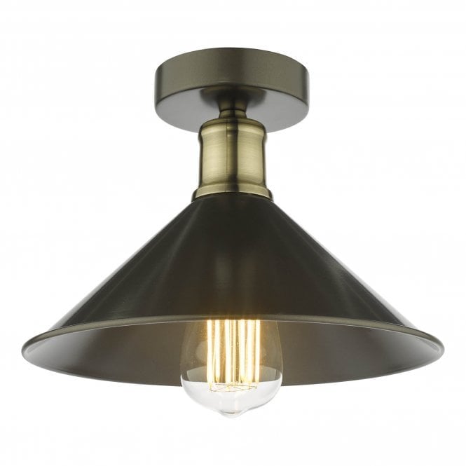 JALEN Flush Graphite Grey Antique Brass