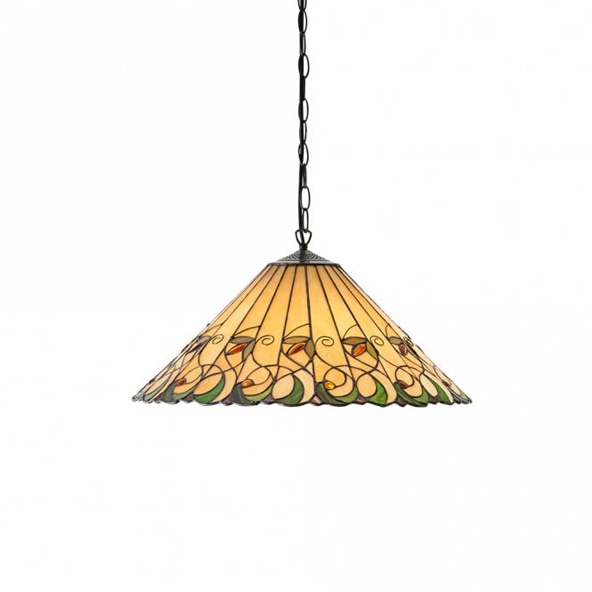 JAMELIA Tiffany ceiling pendant in Art Noveau styling (large)