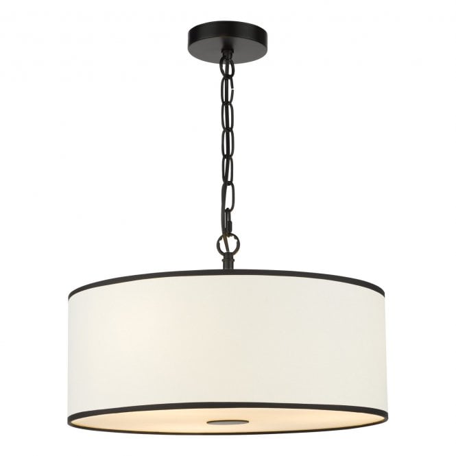 Jemima Black Pendant with White and Matt Black Shade