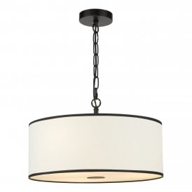 large modern black and white pendant light