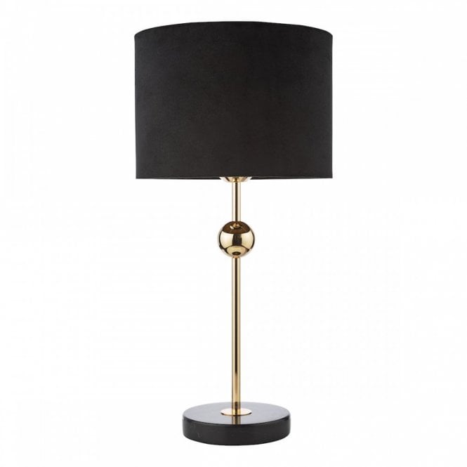 Jillian Marble and Polished Gold Table Lamp with Shade