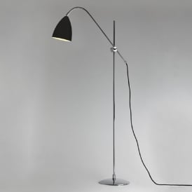 JOEL modern black and chrome floor lamp with adjutable arm and shade