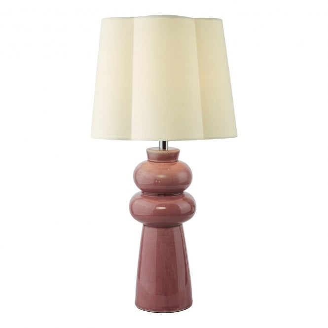 Jordana Table Lamp Pink and Polished Chrome with Shade