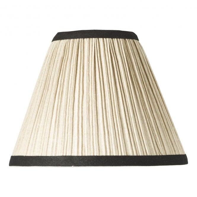 Judy Natural Linen Tapered Drum Shade 21cm - Black Trim