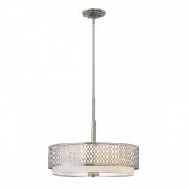 JULES 3 Light Geometric Ceiling Pendant Light | Brushed Nickel