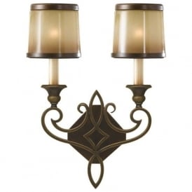 JUSTINE traditional dark bronze twin wall light