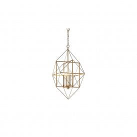 KALEIDOSCOPE Large Geometric Angular Framed Multi Pendant Light | Antique Gold