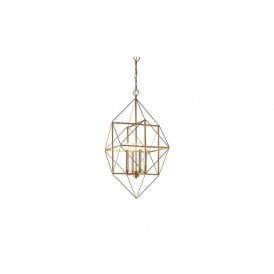 KALEIDOSCOPE Large Geometric Angular Framed Multi Pendant Light | Antique Gold
