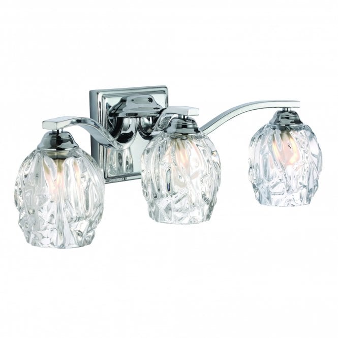 KALLI IP44 LED bathroom wall light with 3 crystal glass shades