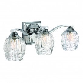 KALLI IP44 LED bathroom wall light with 3 crystal glass shades