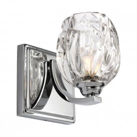 KALLI IP44 LED bathroom wall light with crystal glass shade