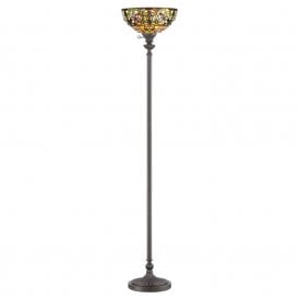 KAMI Tiffany standard lamp with Art Nouveau uplighter shade