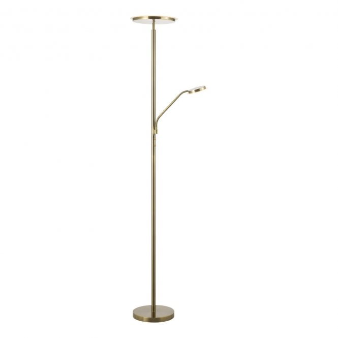 Kamika Antique Brass Mother & Child LED Floor Lamp
