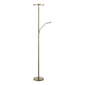 LED Mother and child floor lamp antique brass