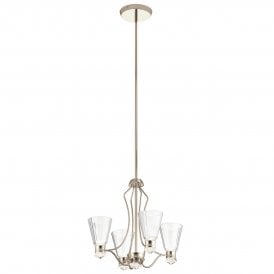 4 arm polished nickel bathroom chandelier 