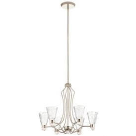 Polished nickel 13 light bathroom chandelier 