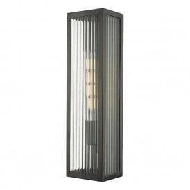 KEEGAN rectangular box shaped outdoor wall light in rubbed bronze - large