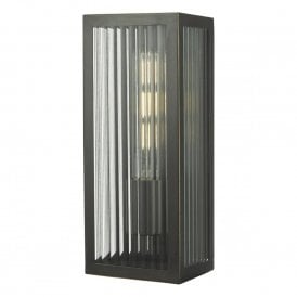 KEEGAN rectangular box shaped outdoor wall light in rubbed bronze - small