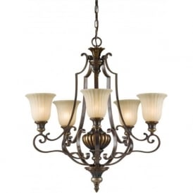 KELHAM HALL traditional chandelier, 5 light, bronze gold finish