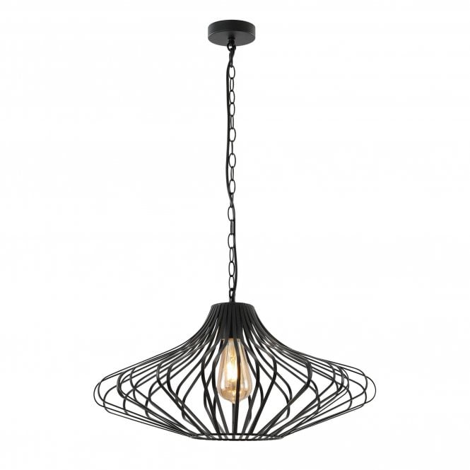 KELSEY modern open frame matt black ceiling pendant