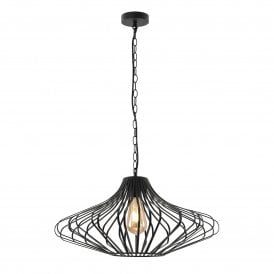KELSEY modern open frame matt black ceiling pendant