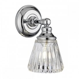 KEYNES 1 Light Bathroom Wall Light | Polished Chrome