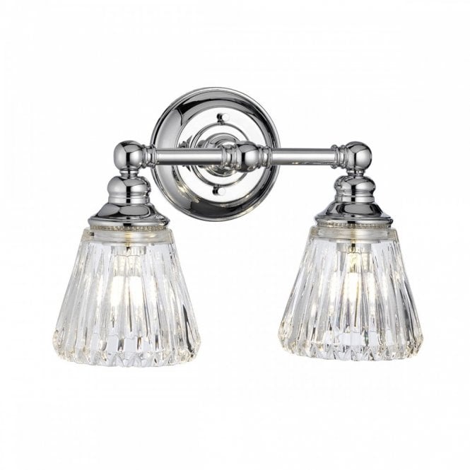 KEYNES 2 Light Bathroom Wall Light | Polished Chrome