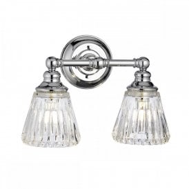 KEYNES 2 Light Bathroom Wall Light | Polished Chrome