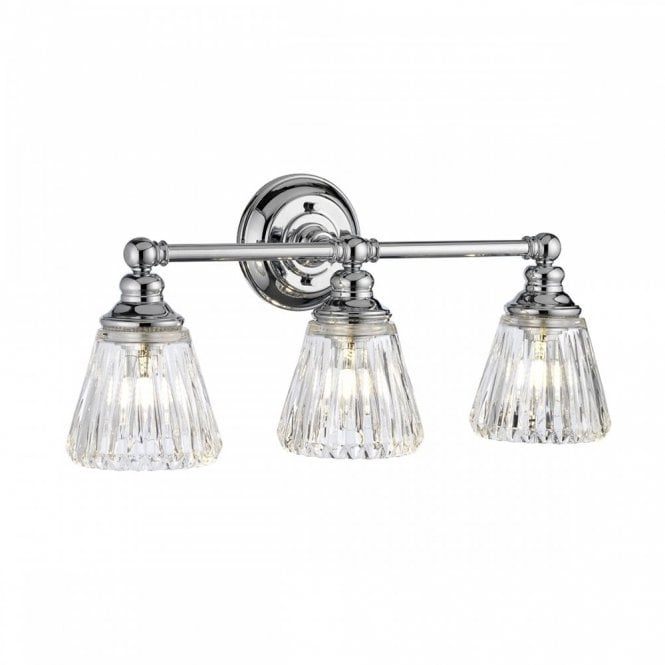 KEYNES 3 Light Bathroom Wall Light | Polished Chrome