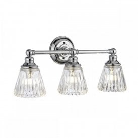 KEYNES 3 Light Bathroom Wall Light | Polished Chrome