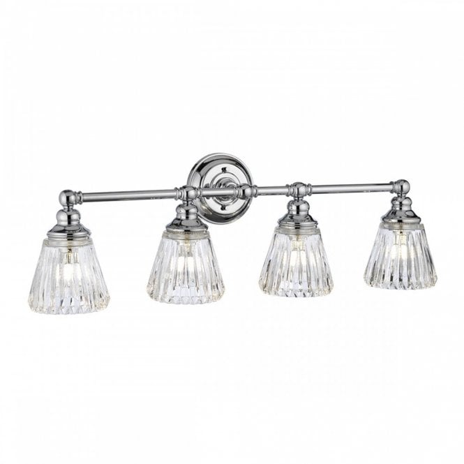 KEYNES 4 Light Bathroom Wall Light | Polished Chrome