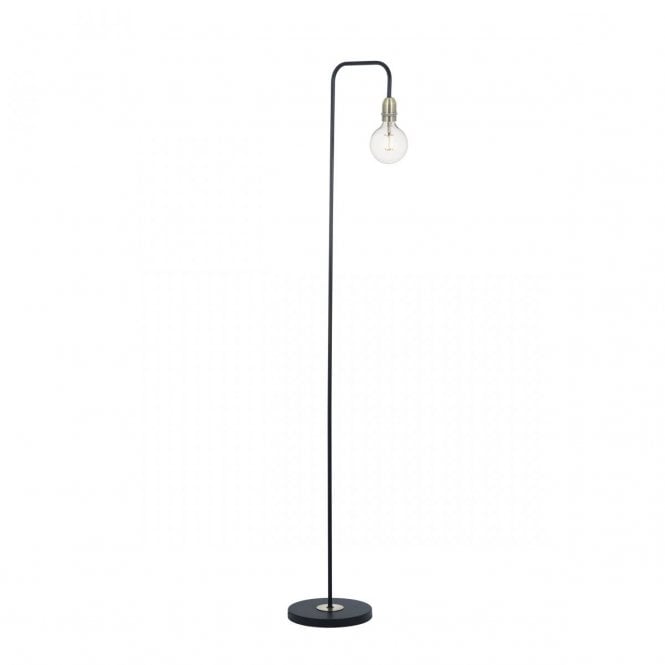 Kiefer Floor Lamp in Black and Antique Brass