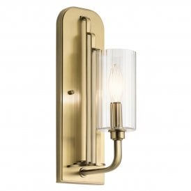 brushed brass and glass wall light