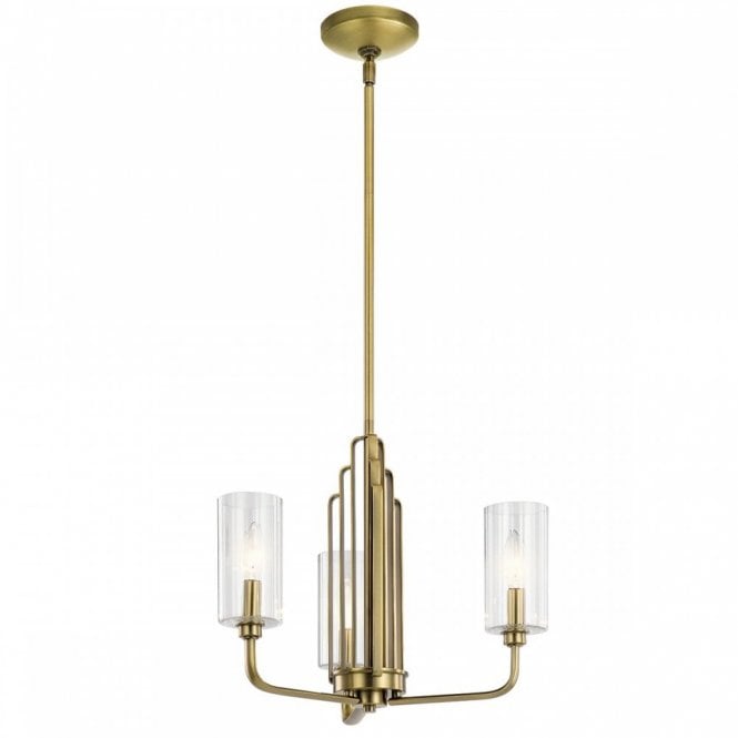 KIMROSE Brushed Brass Chandelier with removable shades