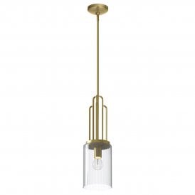 single brass and glass shade pendant 
