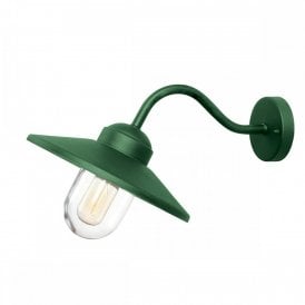 green swan neck exterior wall lantern