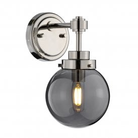 KULA modern nickel wall light with mirror glass globe shade